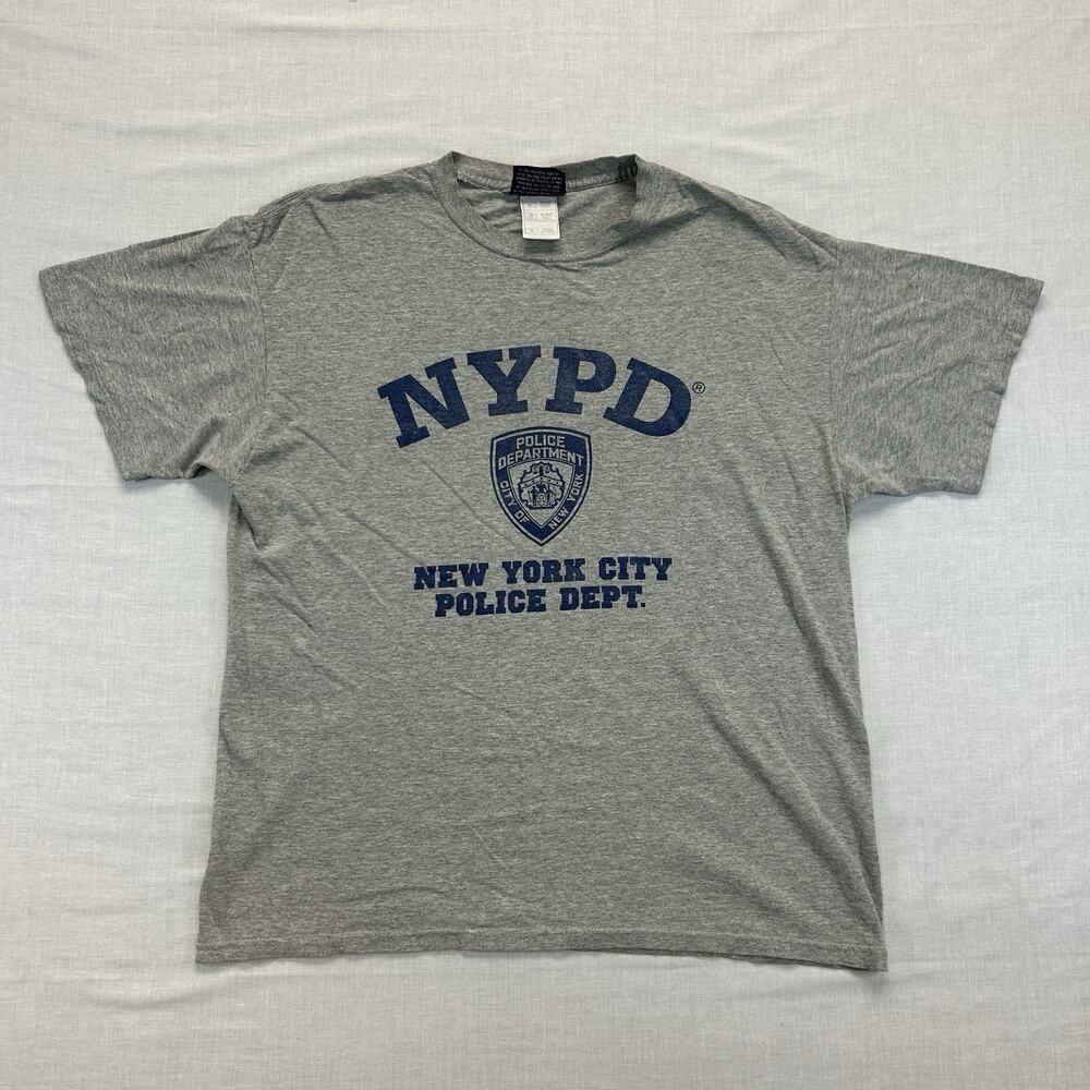 Vintage 2006 NYPD T-Shirt Mens XL Gray Torkia International NYC Y2K Graphic Tee